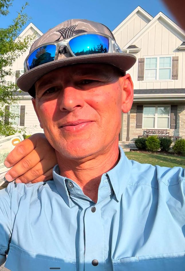 Jay Cooper, owner of Simply Spread LLC, on a job in Willow Spring, NC.