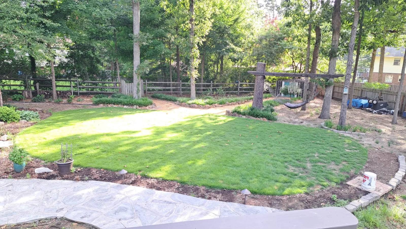 70/30 Sand & Compost being carried out on a tall fescue lawn in the Raleigh Triangle.